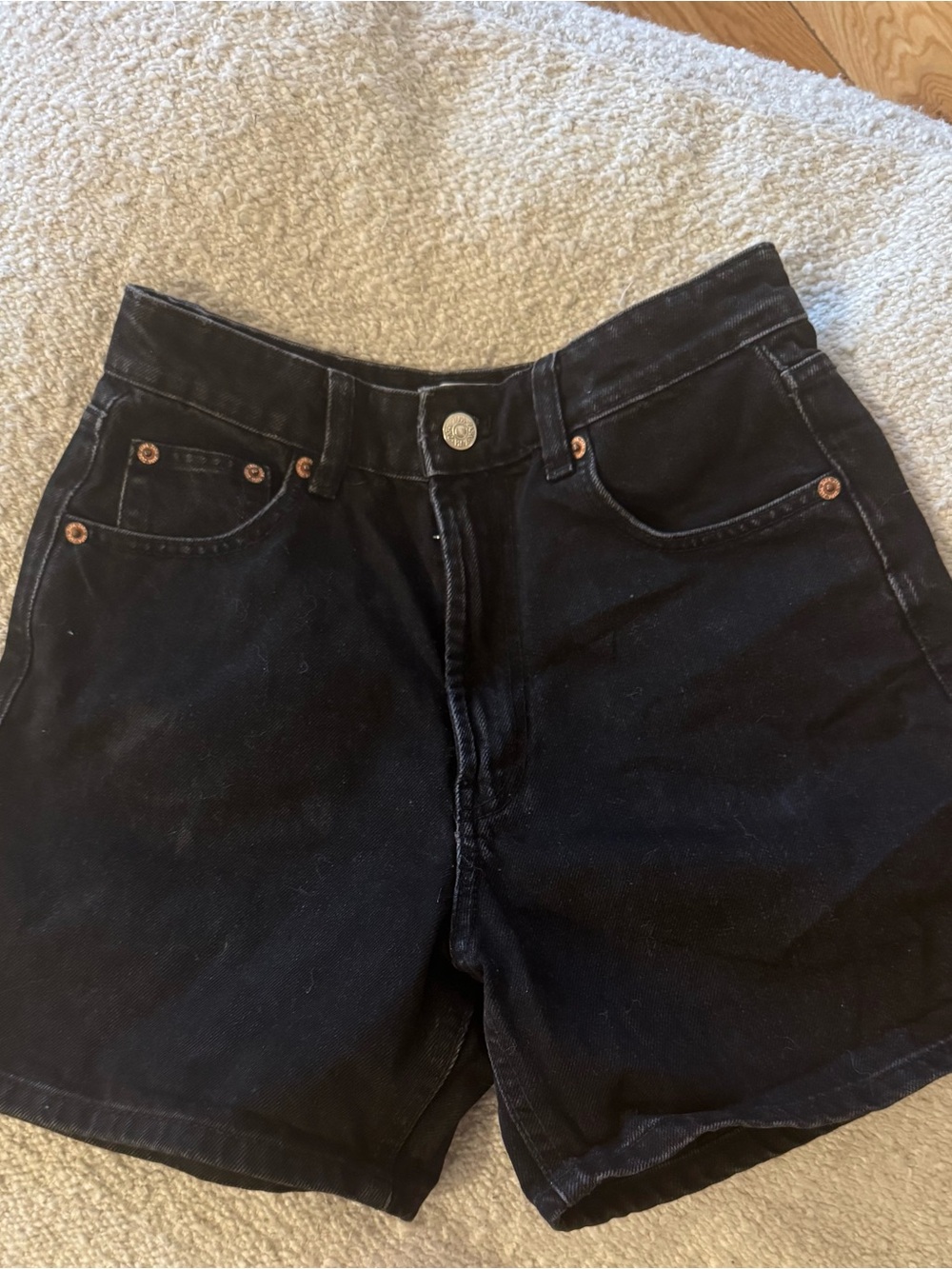 Zara Black High-Rise Women's Denim Shorts